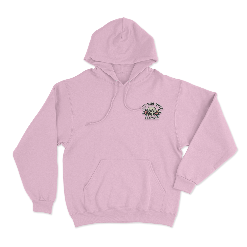 Life Wide Open Skull Unisex Hoodie Pink Life Wide Open Skull Unisex Hoodie Pink