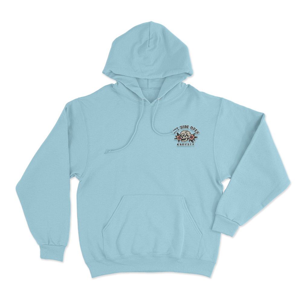 Life Wide Open Skull Unisex Hoodie Sky Blue Life Wide Open Skull Unisex Hoodie Sky Blue