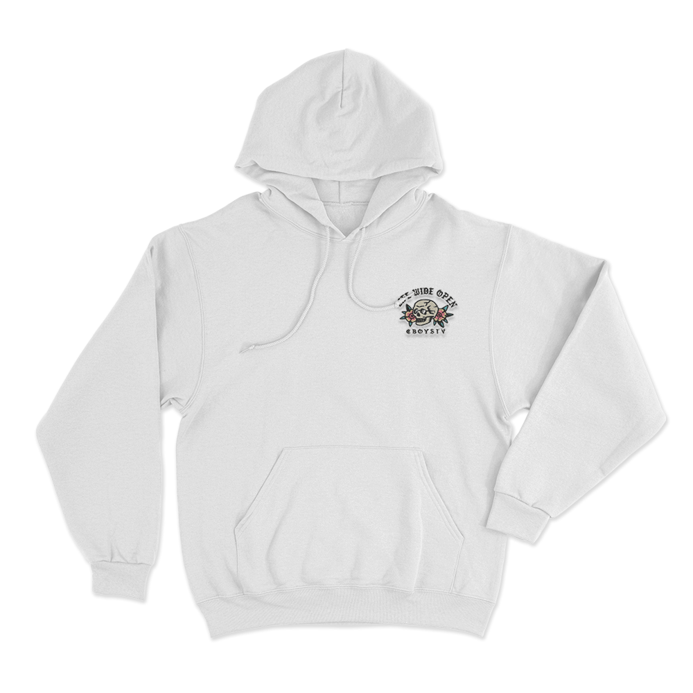 Life Wide Open Skull Unisex Hoodie White Life Wide Open Skull Unisex Hoodie White