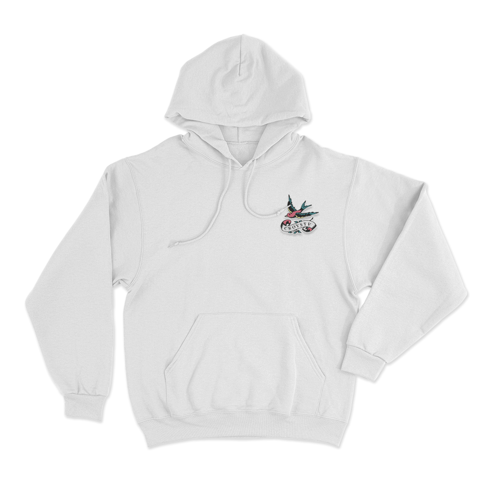 Swallow Tattoo Unisex Hoodie White Swallow Tattoo Unisex Hoodie White