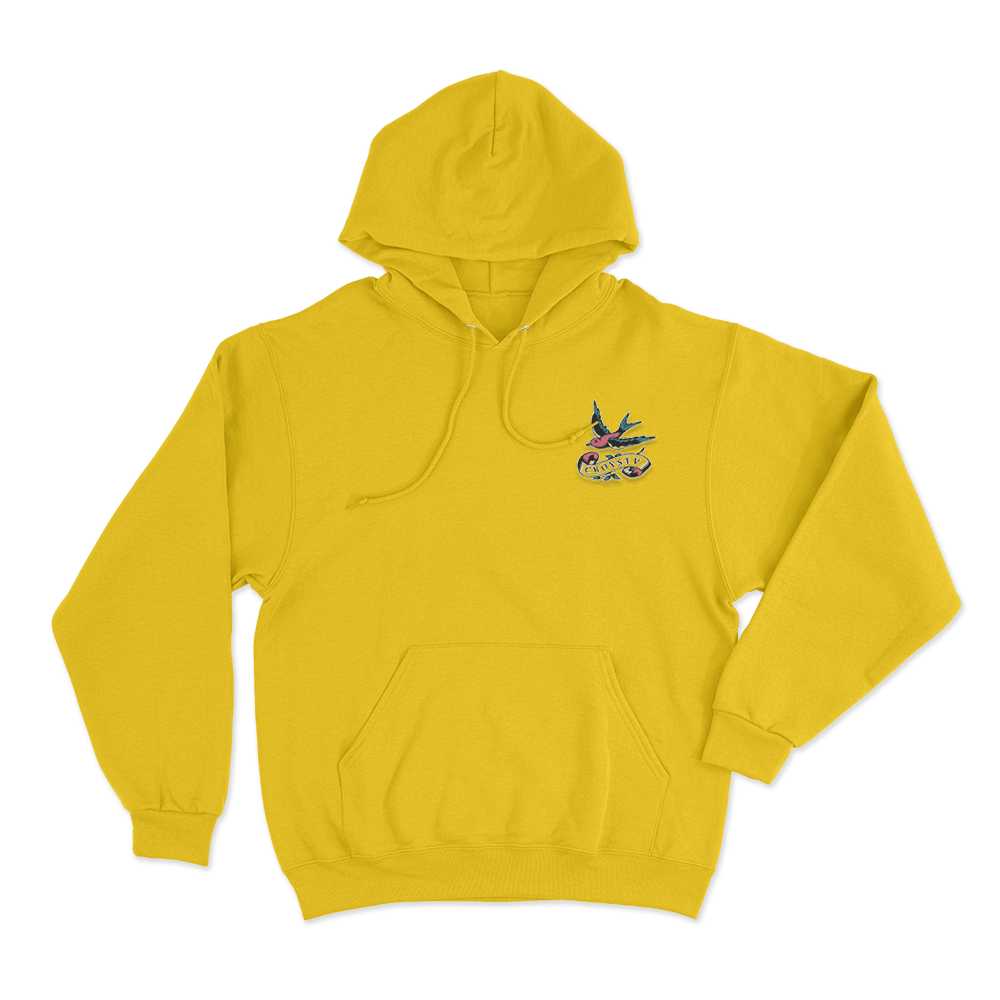 Swallow Tattoo Unisex Hoodie Yellow Swallow Tattoo Unisex Hoodie Yellow