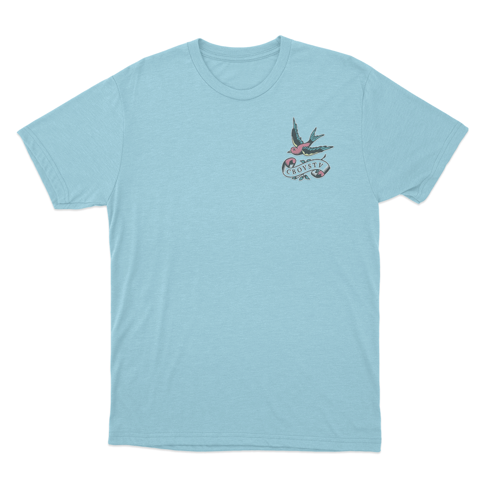 Swallow Tattoo Unisex T Shirt Sky Blue Swallow Tattoo Unisex T Shirt Sky Blue